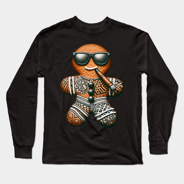 Holiday Gingerbread Man with Attitude Long Sleeve T-Shirt by WorldByFlower